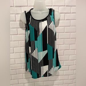 Women sleeveless casual geometric top /size M